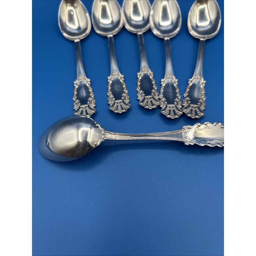 Watson Coronado Sterling Silver Demitasse Spoons Set of 6 Silver Floral Ornate - Picture 2 of 7
